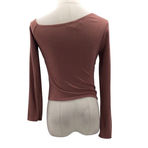 LULU'S SZ S Rusty Rose Pink Adorable Simplicity One-Shoulder Sweater Top NEW 0B1 - Picture 3 of 7